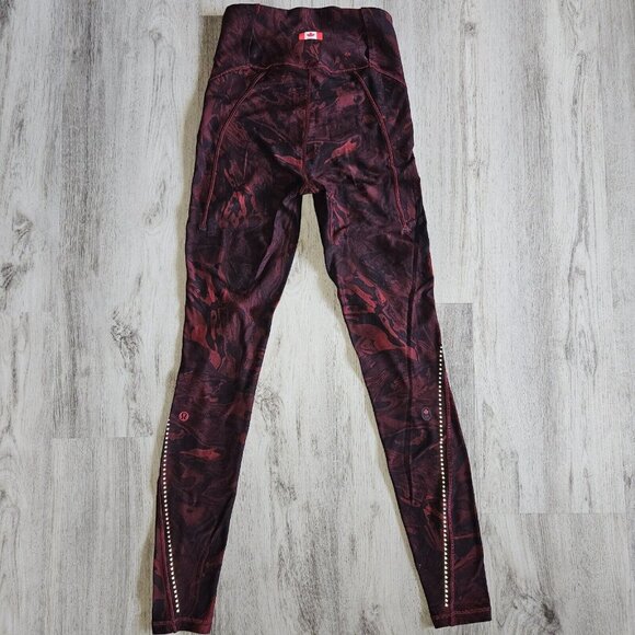 Lululemon Chase the Chill HR Tights Womens 4 Metamorphosis Team Canada Red 28" - Picture 2 of 10